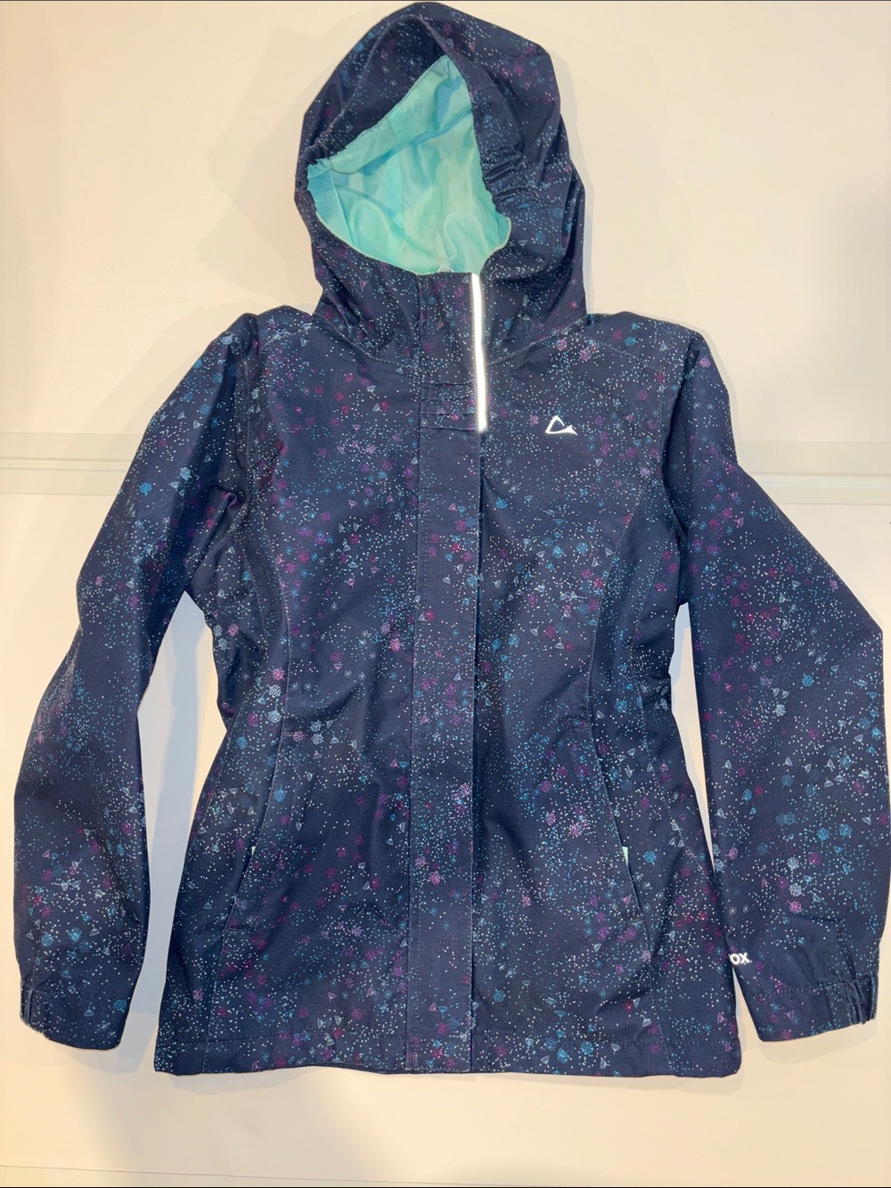 3 for $ 30.Paradox Girls Navy Blue  M (7/8) Patterned Rain Jacket